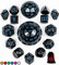 World of Dice - All-in-One Set - 15 Verschiedene polyedrische Würfel, von D100 bis D3, ideal für D&D, DSA, MTG, UVM. (blau)
