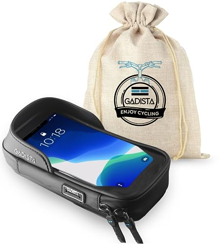 GADISTA® France, Support Telephone Velo/Moto/Trottinette. Sacoche Telephone Moto étanche avec Housse de Pluie Transparente et Une Fixation innovante. Accessoire Velo Indispensable, Cadeau Homme Femme
