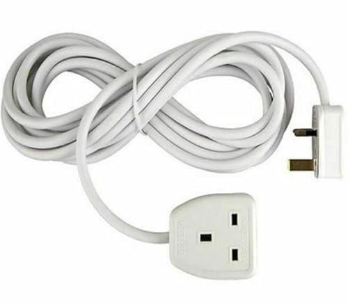 Mr. Gadget's Solutions Cable Alargador de Enchufe de Alimentación para Ordenador de 1 vía, 5 m, 13 A, color blanco