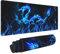Galaxy Fire Blue Dragon Mouse Pad XL Extended Desk Mat, Non Slip Rubber Base Stitched Edge Gaming Pc Desktop Large Mice Pad,31.5 X 11.8 Inch