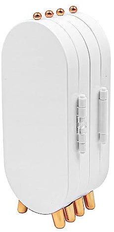 VOANZO Espositore per Gioielli Pieghevole Porta Orecchini con Specchio Organizzatore Porta Orecchini Display Multifunzione a Forma di Orecchini per Collana Borchie Sottili Bianco