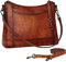 Iswee Echtes Leder Crossbody Taschen für Frauen Satchel Geldbörse Hobo Handtasche Damen Vintage Umhängetasche Arbeit, Braun, Damen Umhängetasche Umhängetasche