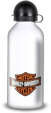 Gourde / Bouteille d'eau en Aluminium - Acier Inoxydable (thermos 24h) réutilisable 330ml à 750ml, imprimée design unique compatible avec moto Harley Davidson (Aluminium, Gourde Sport 650ml)