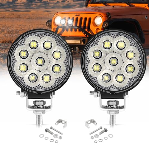 Chelhead LED Arbeitsscheinwerfer 3 Zoll, 2X27W Runden Arbeitsscheinwerfer 12V 24V, Spotlight IP67 Wasserdicht Arbeitslicht led zusatzscheinwerfer für Bagger Traktoren Schlepper ATV Lkw Offroad 4X4