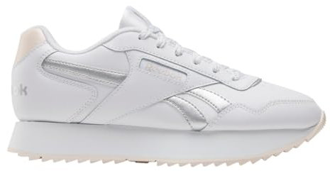 Reebok Femme Glide Ripple Double Sneaker, White/White/Blush, 38 EU