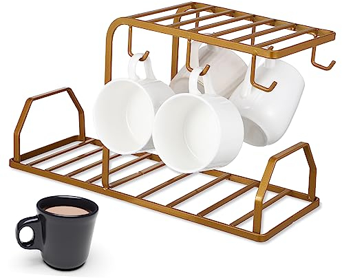 HOOTNEE Coffee Cup Drain Storage Rack Espresso Cup Holder Mug Drying Rack Coffee Mug Tree Mug Holder Mug Hanger Coffee Drink Sleeve with Strap Coffee Cup Rack Mug Stand Metal The Bird Set