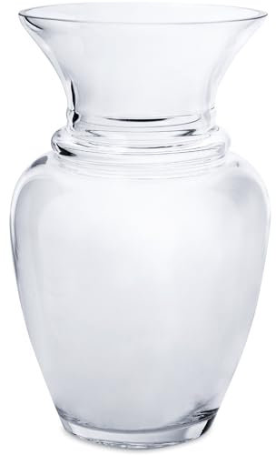 Royal Imports Florero de cristal transparente moderno decorativo para centro de mesa, urna de boca ancha, clásico, diario, reunión de rosas, ramo de mesa de boda, día festivo, rayas