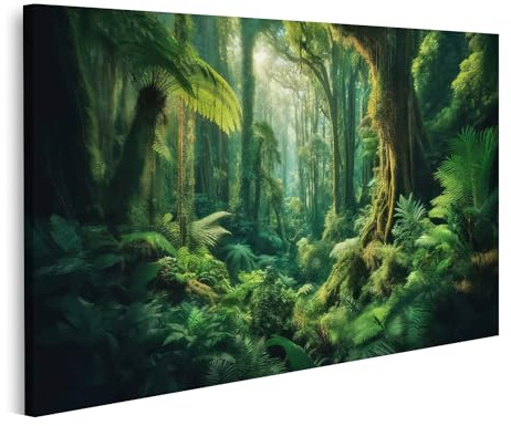 islandburner Tableau sur toile Majestueuse forêt tropicale humide avec un vert luxuriant