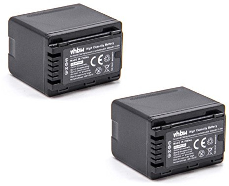 vhbw 2X Akku Ersatz für Panasonic VW-VBT380 | VW-VBT190 für Videokamera Camcorder (3200 mAh, 3,6 V, Li-Ion) + Infochip
