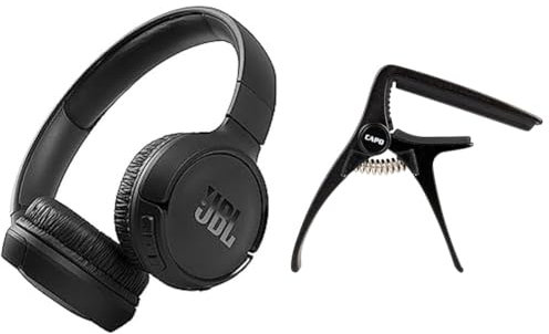 JBL Tune 510BT – Bluetooth On-Ear Kopfhörer in Schwarz & CASCHA Kapodaster für Konzertgitarre/Klassische Gitarre, Guitar Capodaster, Klemme, Gitarrenclip, Akustik Gitarre Zubehör, HH 2038