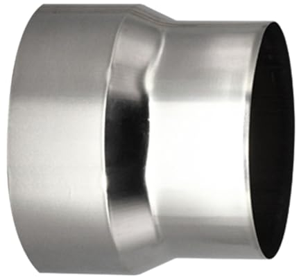 ALI2 Réduction du Tuyau de Poêle,Tuyaux de Poêle Réduction Conduit Raccordement 100mm à 90mm,Réduction du Tuyau De Cheminée En Acier Inoxydable (100mm à 90mm)