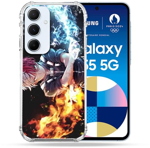 Cokitec Verstärkte Schutzhülle für Samsung Galaxy A55 5G Manga My Hero Academia Shoto
