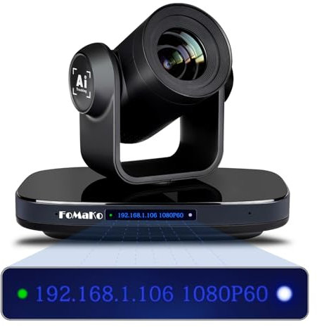 FoMaKo PTZ Kamera SDI, KI-Auto-Tracking, 20x Optischer Zoom 1080P 60FPS, mit 3G-SDI/HDMI/USB3.0/LAN(PoE), für Gottesdienst, Bildung, Videokonferenz, Live Events YouTube/OBS/vMix Live Streaming (K20)