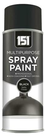 DIOXSTAR Black Satin Spray Paint, Fast Drying, Non-Cracking, Suitable for Most Surfaces Including Wood, Metal and Plastic, Indoor and Outdoor Projects, 400ml (1 PCS)