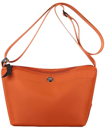 FAVORTALK Leichte Nylon Crossover Bag Damen - Wasserdicht Crossbody Bag Frauen Messenger Tasche Orange - B39711