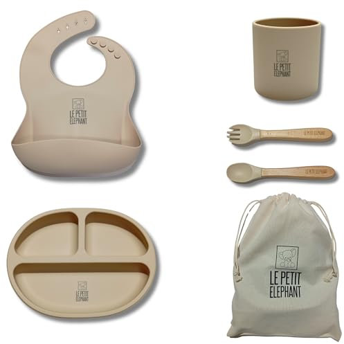 Vajilla de silicona de bebé (BEIGE)