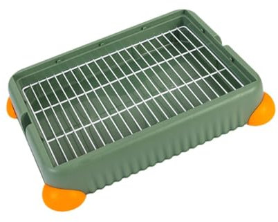 F Fityle Bac à litière pour Lapins, Toilettes d'angle avec Grille Anti-éclaboussures, litière d'angle pour Lapins, Rats, Lapins, S, Vert