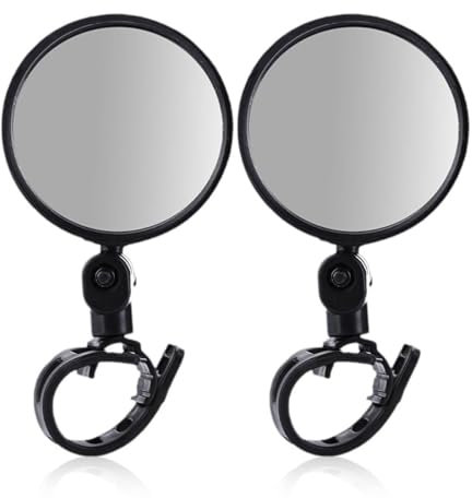 OUDQFCJ Lot de 2 Rétroviseur Vélo et Trottinette Électrique Miroir Convexe 360° Réglable Vue Arrière Montage sur Guidon