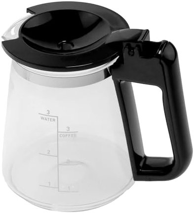 Glass Jug Compatible with/Replacement Part for Krups SS-9100055235 KM207D Simply Brew Coffee Machine