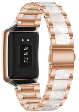 HYSDFFG Harz Metall Armband Für OPPO Watch Free, Metallband aus Harz für Frauen Männer, Licht Mode Band Kompatibel mit OPPO Watch Free (14)