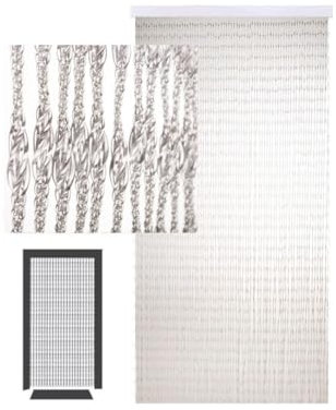 DEFACTO Fadenvorhang Türvorhang 90 x 200 cm – Faden-Glitzer-Hängevorhang für Türen – Christall PVC-Vorhänge, PVC-Streifen, glitzernder Glanz – hergestellt in Italien - Goccia