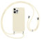 Vauki Funda con Cuerda para iPhone 12 Pro MAX Carcasa con Correa Colgante Ajustable Collar, Suave Silicona TPU Case Anti-Choque con Cuello Cadena Cordón Ultrafina Caso para iPhone 12 Pro MAX-Beige