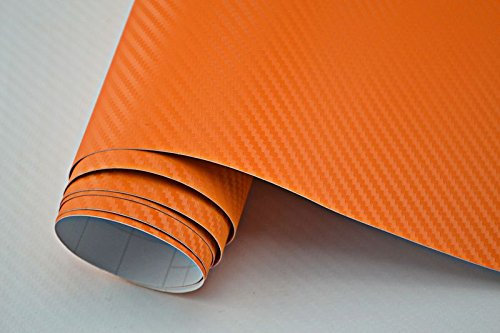 Neoxxim 41€/m² Zierstreifen Klebefolie – 3D Carbon Folie orange blasenfrei 16 cm x 152 cm Autofolie Viper Streifen Ladekantenschutz Lackschutz Foile Einstiegsleistenschutz Kantenschutz