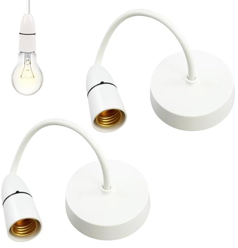 2Pcs Ceiling Rose Light Fitting, Pendant Light Fitting for Kitchen, Living Room, Bedroom, Ceiling Light Fitting with E27 Base, Ideal for DIY Lighting Projects for Kitchen Living Room Bedroom Dining Ro