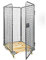 E.S.B. Drahtgitterbehälter mit Holz-Rollplatte, 4-seitig, Nutzhöhe 1350 mm - Transportroller, Materialcontainer, Silbergrau (Silver Gray), Braun (Brown)