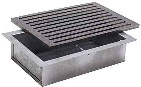 Rejilla de hierro fundido 20,5 x 31,5 cm y cajón recoge cenizas 7 cm de altura