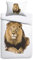 Sognamo George Baumwollbettwäsche 135x200 80x80cm Farbe Weiss Löwe Lion Reißverschluss Reine Baumwolle Organic Fair Trade I Bio