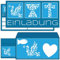 15er Set Einladungskarten Kommunion Konfirmation Taufe SYMBOLE zum Ausfüllen mit Umschlag - edle Einladungen für Jungen und Mädchen von BREITENWERK