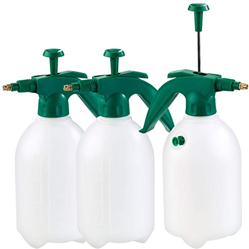 PEARL Sprüh Pumpflasche: 3er-Set Pump-Druck-Sprüher, Messingdüse, lösungsmittelfest, je 2 l (Pumpflaschen zum Befüllen, Sprühflasche Druck, Abzieher)