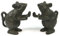 Serre-livres en fonte de style antique. Un lot de 2 animaux jouant. Parfait pour un amateur de livres. (lot de 2). 14 x 7 x 7cm - Souris