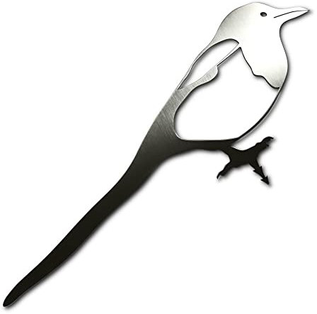 ARTTEC Vogel (Elster, Edelstahl) - hochwertige Gartendeko aus Metall - Edelmetaldeko für Garten, Balkon & Terasse - Metall Gartenstecker - Made in Germany