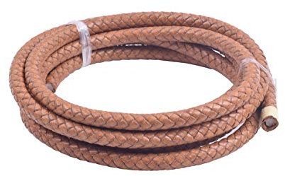 KONMAY 1,8 m di cordoncino in cuoio intrecciato vintage naturale rotondo Geneuine da 8,0 mm