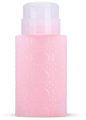 Pumpspender, 250 ml Tragbare Leere Flüssigkeitspumpenflaschen, Lotionbehälter für Make-up-Entferner, Kunststoff-Presseflaschen zum Entfernen von Nagellack(Rosa)