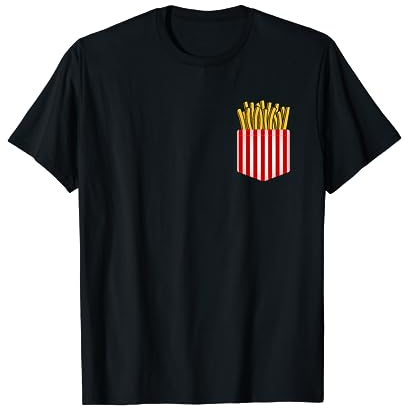 Frittes & Pommes Taschen Sprüche Pommes Frites Brusttasche Fritten Tasche Tüte Fastfood T-Shirt Schwarz Klein Unisex T-Shirt