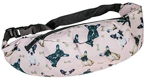 cosey - Bauchtasche Damen und Herren, stylische Hüfttasche, Gürteltasche für Reise, Sport & Outdoor - Design Mops