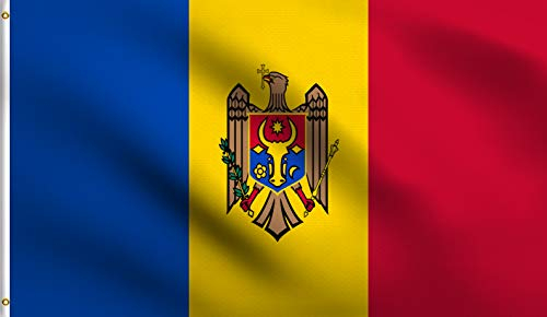 DMSE Flagge Moldawien, 90 x 150 cm, 100% Polyester, 100 D