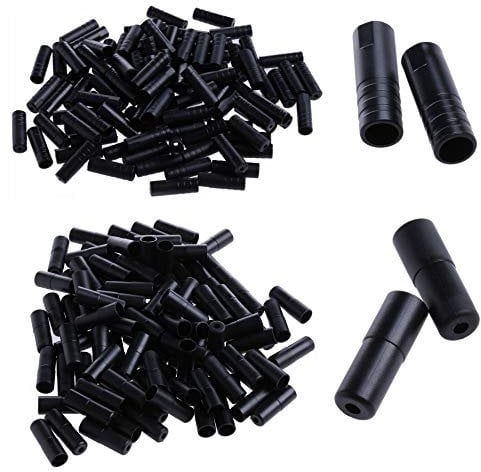 200Pcs Brake Cable Wire Tips Caps Black Housing Ferrule End Caps 4mm/5mm for Bike Derailleur Shift and Brake Wire Cable