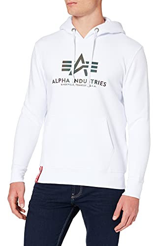 ALPHA INDUSTRIES Herren Basic Hoody Rainbow Ref. Print Kapuzenpullover, White, 3XL