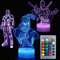 3D Nachtlicht Touch Tisch Schreibtischlampe Drei Muster 7 Farben Optische Täuschungsleuchten mit Acryl-Flach- und ABS-Rissbasis und USB-Kabel für Kinder Kinder