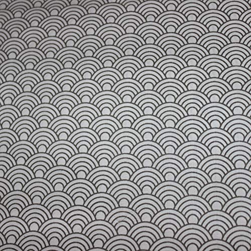 Pingianer 11,99€/m Ornamente Schuppen 100% Baumwolle Baumwollstoff Kinder Meterware Handwerken Nähen Stoff (Ornamente Weiß Grau, 100x160cm (11,99€/m))