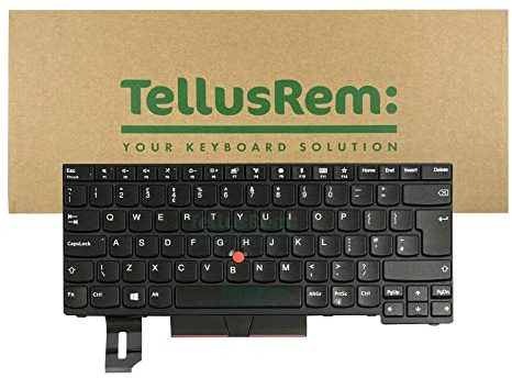 TellusRem Ersatztastatur kompatibel mit Lenovo ThinkPad T480s, T490, E490, L480, L490, L380, L390, L380 Yoga, L390 Yoga, E490, E480 – Regular Black UK ohne Hintergrundbeleuchtung