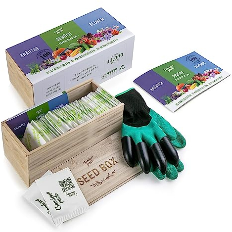 Grow Your Own Seed Box by Garden Pack - 70 Varieties of Flower, Herb, Vegetable Seeds - Gardening Gifts for Women and Men