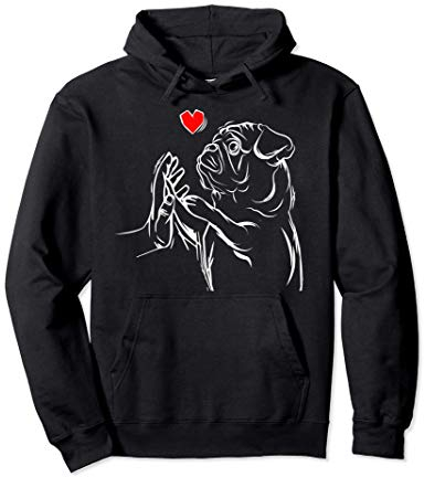 Mops Liebe Hundehalter Frauchen Geschenkidee Pullover Hoodie