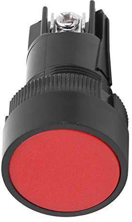 Fafeicy Botón pulsador de 10 piezas, interruptor de reinicio de 660 V 10 A 25 MΩ, interruptor de encendido y apagado, interruptor de control en serie, verde XB2-EA, rojo XB2-EA145 opcional(Rojo