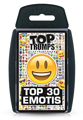 Top Trumps Emotis Specials Card Game, play with the top 30 Emotis including heart eyes, wink face, sunglasses and poop, educational gift and toy for boys and girls Aged 6 plus