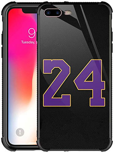 Goodsprout iPhone 8 Case iPhone SE 2020 Case Black 24 Jersey Purple Yellow Graphic for Girls Boys,Picture Pattern Design Shockproof Anti-Scratch Hard PC Back Case for Apple iPhone 7/8/SE2 (4.7 inch)